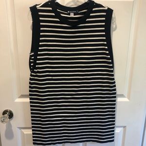 Navy and white striped tank dress